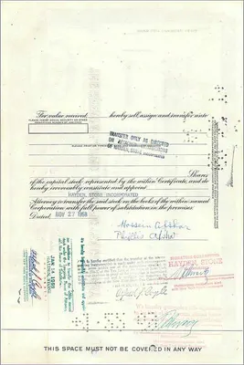 Azione della Great Atlantic & Pacific Tea Company — certificato di 1 azione — editore Morgan Guaranty Trust Company — Verso