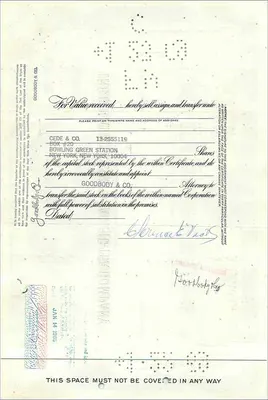 グレートアトランティック＆パシフィックティー会社の株式証券 — クレインス・E・ヴィック — 番号 0215654 — 裏面