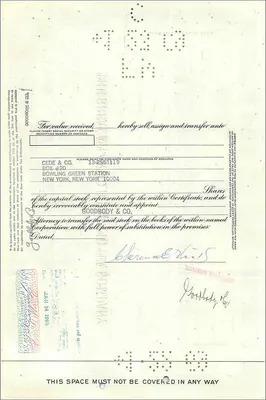 Action de la Great Atlantic & Pacific Tea Company — Clarendon E. Vick — n° 045549 — Verso