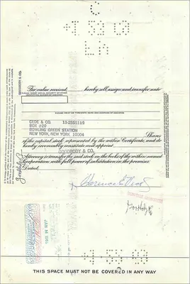 Action of the Great Atlantic & Pacific Tea Company — Clarence E. Vick — n° 0336252 — Back