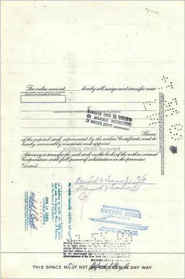 Certificado de la Great Atlantic & Pacific Tea Company — Bernard F. Travers Jr. — editor First National City Bank — Reverso