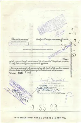 Acción de la Great Atlantic & Pacific Tea Company — 100 acciones — editor Morgan Guaranty Trust Company — Reverso
