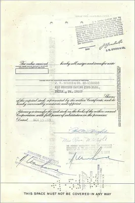 Aktienzertifikat von 100 Aktien der Great Atlantic & Pacific Tea Company — Verlag: First National City Bank — Rückseite