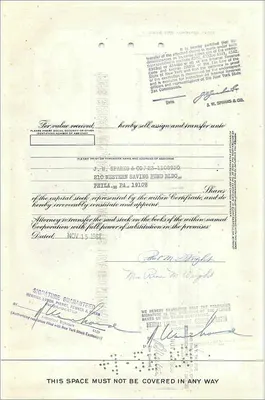 Share Certificate of the Great Atlantic & Pacific Tea Company — 100 shares — publisher First National City Bank — Back