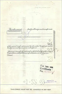Aandeel van de Great Atlantic & Pacific Tea Company — 100 aandelen — uitgever First National City Bank — Achterkant