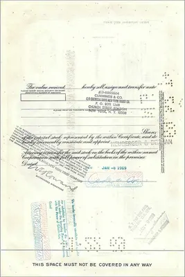 Ação da Great Atlantic & Pacific Tea Company — 100 ações — editor First National City Bank — Verso