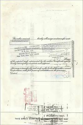 Acción de la Great Atlantic & Pacific Tea Company — 100 acciones — editor Morgan Guaranty Trust Company — Reverso