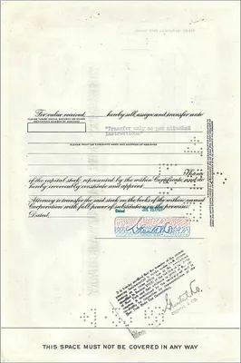Aktienzertifikat der Great Atlantic & Pacific Tea Company — Gruntal & Co — Nr. 366914 — Rückseite