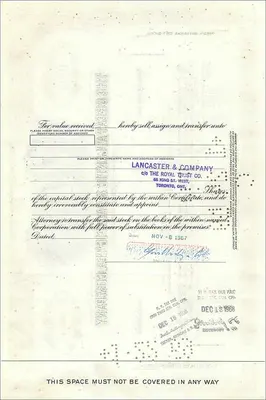 Great Atlantic & Pacific Tea Company'nin 100 Hissesi Sertifikası — First National City Bank, numara 319012 — Arka yüz