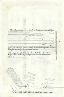 Action of the Great Atlantic & Pacific Tea Company — 100 shares — publisher First National City Bank — Back