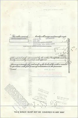 Certificate of 100 shares of the Great Atlantic & Pacific Tea Company — Goodbody & Co. — n° 352578 — Back
