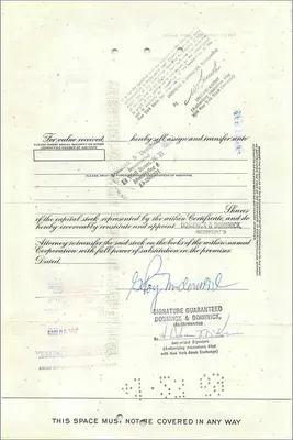 Ação da Great Atlantic & Pacific Tea Company — 25 ações — editor First National City Bank — Verso