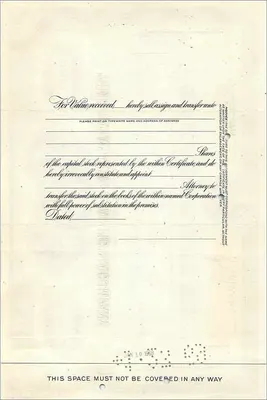 Certificado de acciones de la Great Atlantic & Pacific Tea Company — Joseph Troisi & Mrs Clara Troisi — n° 0167408 — Reverso