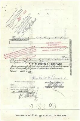 Certificate of 25 shares of the Great Atlantic & Pacific Tea Company — A&P — publisher First National City Bank — Back