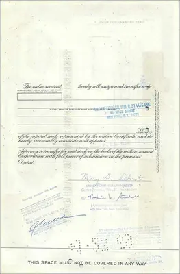 Great Atlantic & Pacific Tea Company'nin Hareketi — Mary D. Schrot — 24 hisse — First National City Bank yayıncılık — Arka yüz