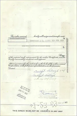 Action of the Great Atlantic & Pacific Tea Company — 2 shares — publisher Morgan Guaranty Trust Company — Back