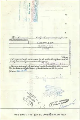 Certificate of the Great Atlantic & Pacific Tea Company — Roy James & Co — No. 0444841 — Back