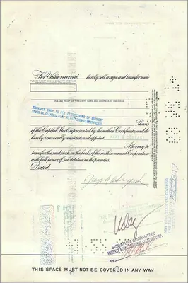 Certyfikat udziału w Great Atlantic & Pacific Tea Company — nr 0315304 — wydawca Morgan Guaranty Trust Company — Rewers