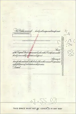 Great Atlantic & Pacific Tea Companyの5株の証明書 — 発行者 Morgan Guaranty Trust Company — 裏面