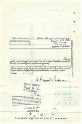 Acción de la Great Atlantic & Pacific Tea Company — S. Raymond Fridgen — n° 0330435 — Reverso