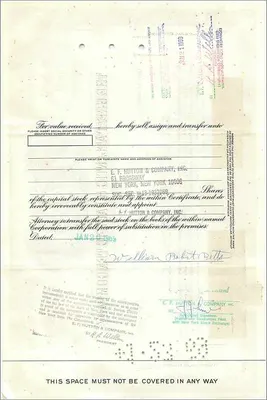 Certificate of 100 shares of the Great Atlantic & Pacific Tea Company — publisher: First National City Bank — Back
