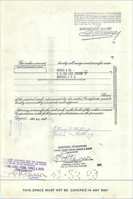 Great Atlantic & Pacific Tea Company — 100 hisse senedi — First National City Bank — Arka yüz