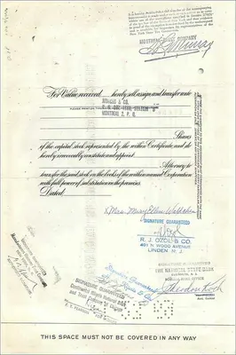 Certificat d'actions de la Great Atlantic & Pacific Tea Company — 100 actions — éditeur American Bank Note Company — Verso