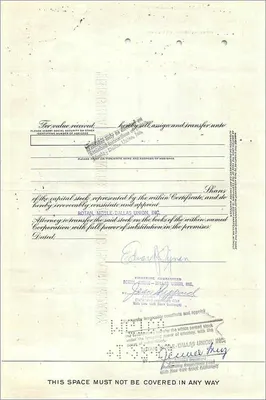 Certificat d'actions de la Great Atlantic & Pacific Tea Company — 100 actions — éditeur American Bank Note Company — Verso