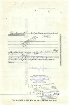 Great Atlantic & Pacific Tea Companyの株式 — 100株 — 発行者 First National City Bank — 裏面
