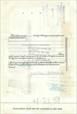 Great Atlantic & Pacific Tea Company의 100주 증권 — 발행사 Morgan Guaranty Trust Company — 뒷면