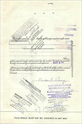Action of the Great Atlantic & Pacific Tea Company — Clinton E. Barry — 100 shares — dated 1966 — Back
