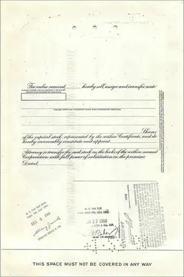 グレート・アトランティック・アンド・パシフィック・ティーカンパニーの100株の証券 — 製版元ファースト・ナショナル・シティ・バンク、No. 326270 — 裏面