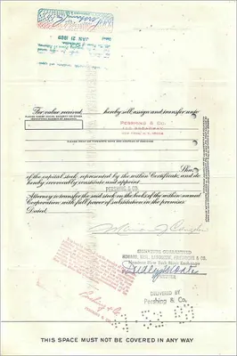Certificato d'azioni della Great Atlantic & Pacific Tea Company — 100 azioni — editore First National City Bank — Verso