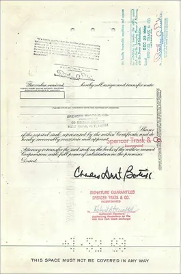 Aandeel van de Great Atlantic & Pacific Tea Company — 100 aandelen — uitgever Morgan Guaranty Trust Company — Achterkant