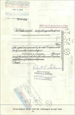Great Atlantic & Pacific Tea Company'nin Eylemi — 3 hisse senedi sertifikası — Morgan Guaranty Trust Company editörü — Arka yüz