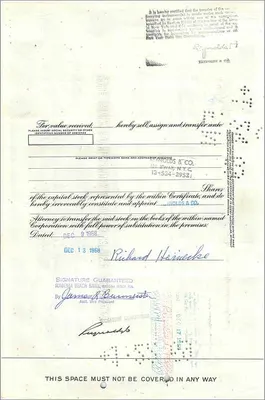 グレート・アトランティック＆パシフィック・テイ・カンパニーの行動 — 1株の証明書 — 発行元：アメリカン・バンク・ノート・カンパニー — 裏面