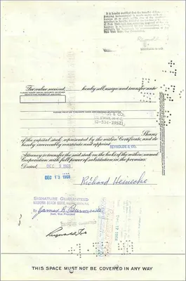 Share Certificate of the Great Atlantic & Pacific Tea Company — series 0463059 — publisher First National City Bank — Back