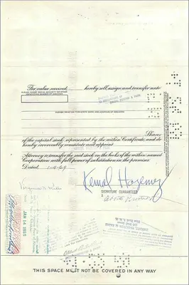 Certificado de 10 acciones de la Great Atlantic & Pacific Tea Company — editor Morgan Guaranty Trust Company — Reverso