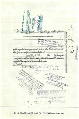 Share Certificate of the Great Atlantic & Pacific Tea Company — publisher American Bank Note Company, no. 0204055 — Back