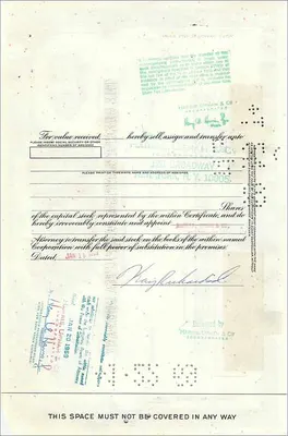 Acción de la Great Atlantic & Pacific Tea Company — 63 acciones — editor Morgan Guaranty Trust Company — Reverso