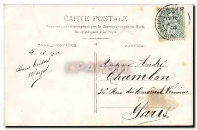 Je porte Bonheur — jeune femme avec gui — MOREAU Phot. n°3897 — Verso