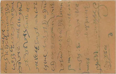 Karta pocztowa indyjska — Bombay — wydawca India Postage, numer serii nie widoczny — Rewers