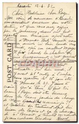 Bristol Hotel, Karachi — widok z powietrza — wydawca nie widoczny — Rewers