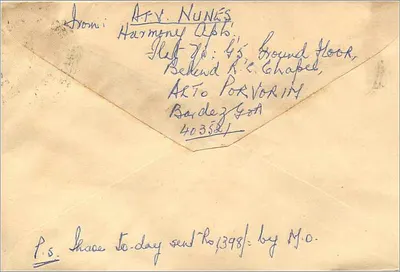 Jaipur — koperta z pieczęcią 100 rupii — Mittal Stamp Co. — Rewers
