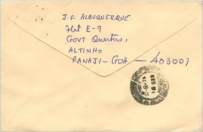 Jaipur — Envelope endereçado à empresa M s. Mittal Stamp Co. — G.P.O. Caixa Postal No. 253, Jaipur 302 001 — Verso