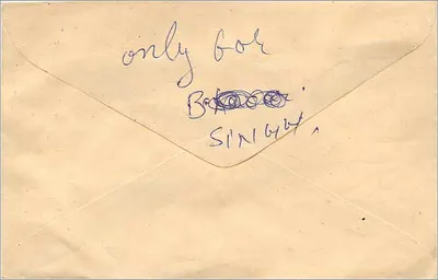 Jaipur — envelope com texto em escrita devanagari — editor desconhecido — Verso