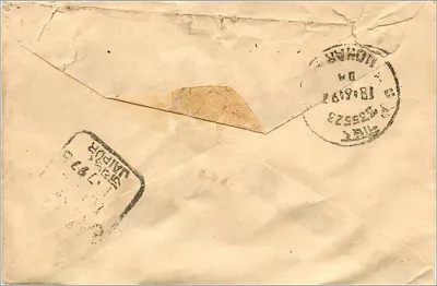 Antieke ansichtkaart uit India — Nohar, 1962 — postzegel Gandhi 100 rps — Achterkant