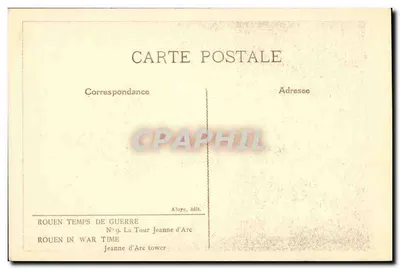 A Torre Joaninha — Rouen em tempo de guerra — édit. Aloye, N°9 — Verso