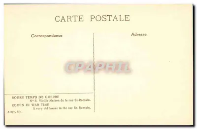 Rouen — Velha casa da rua St-Romain — Aloye, editor — Verso