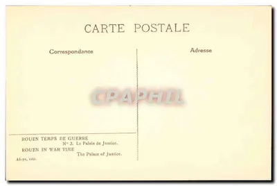 Rouen — Palacio de Justicia — Julien Felt, 1916 — Reverso